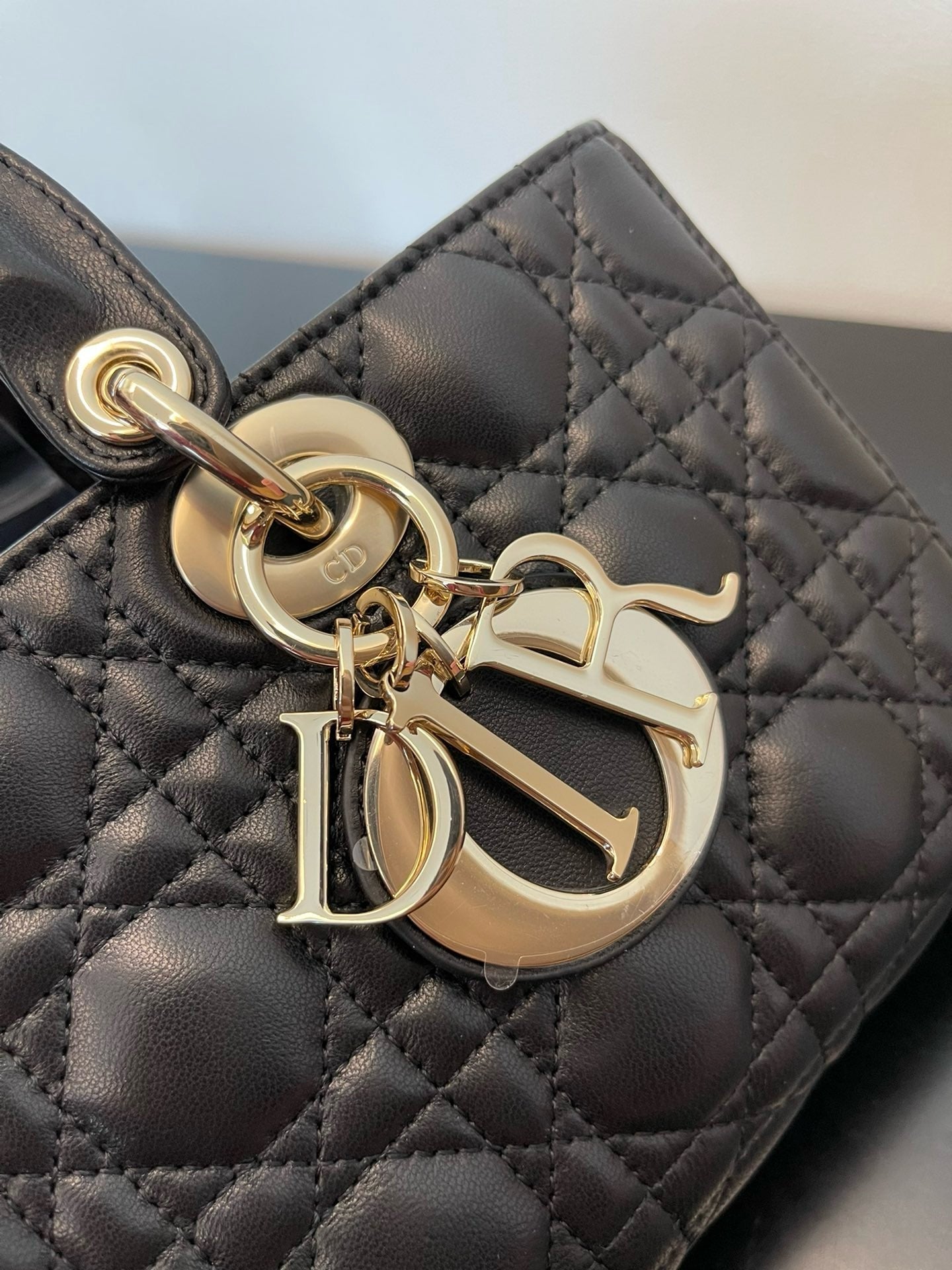 Dior Lady D Joy Black Lamb Skin Large High Grade