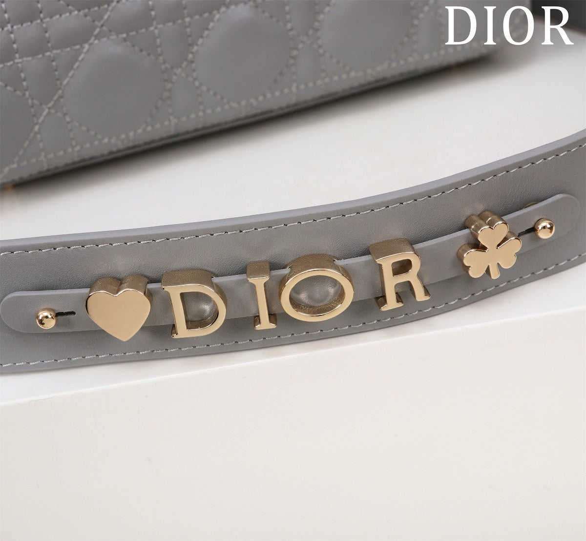 Small Lady Dior My ABCDior Bag Lamb Skin Grey - High Grade