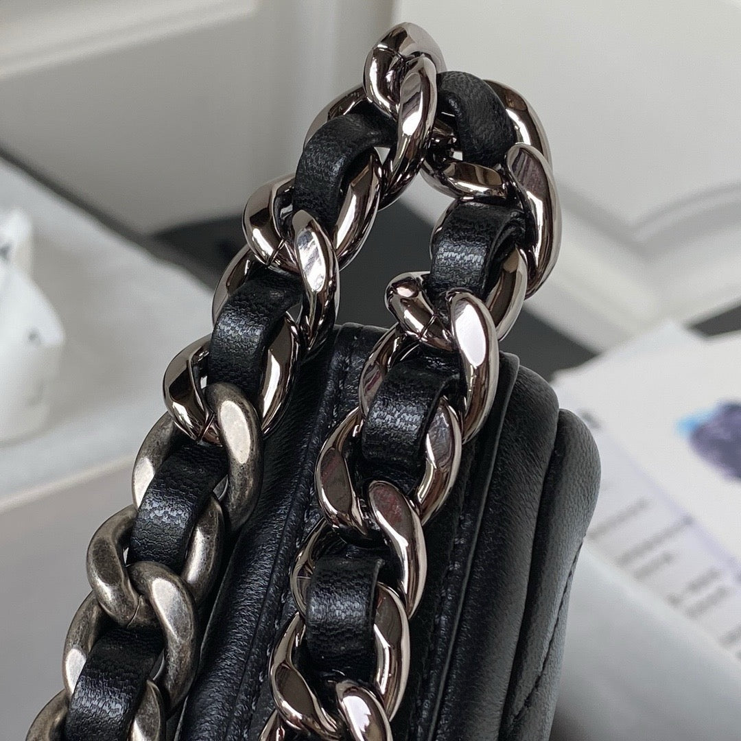 silver chain strap of black chanel 24c hobo bag chanel 19 bag gold silver tone