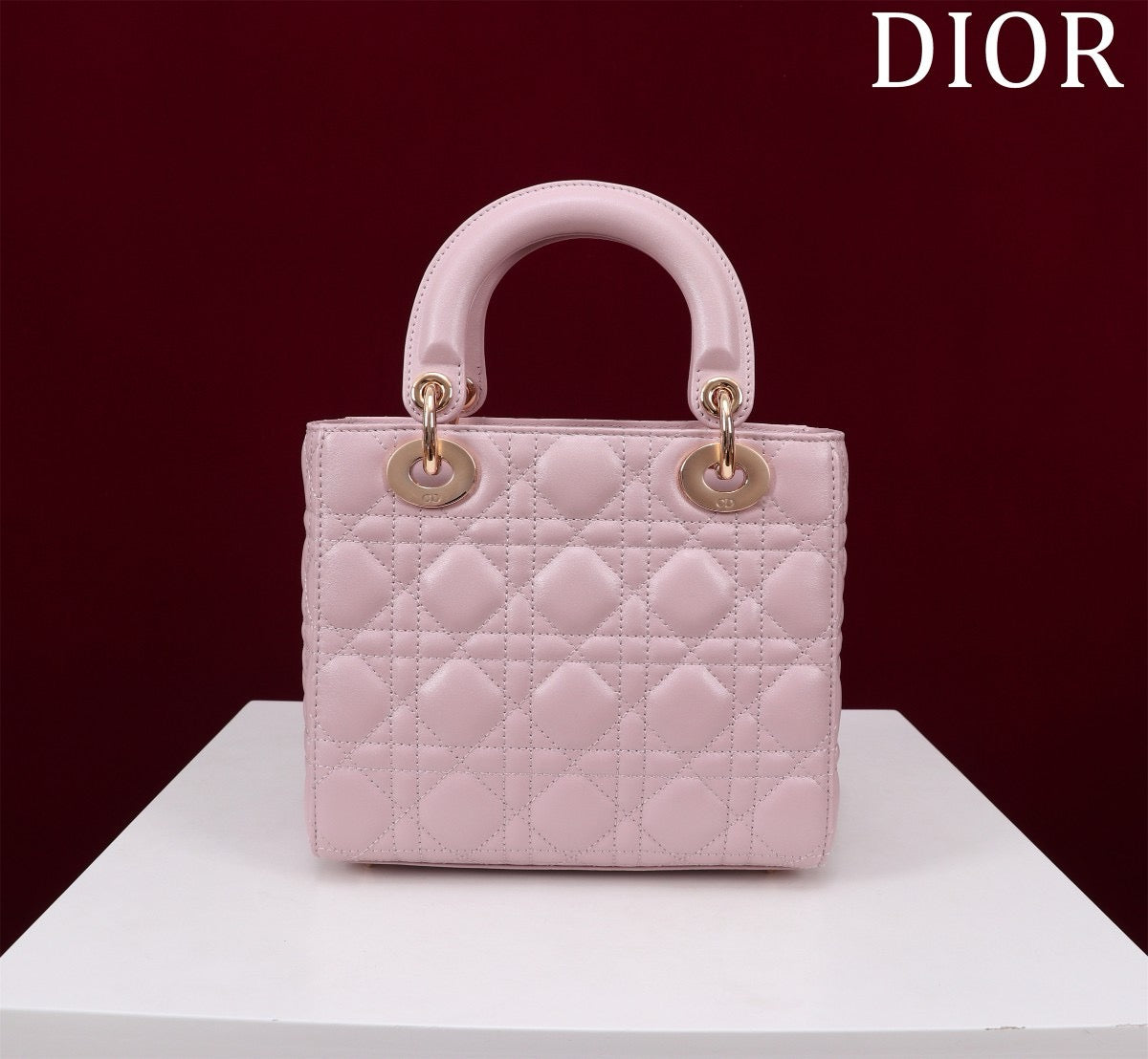 cannage lamb skin pink lady dior bag