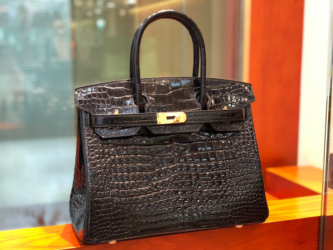 Hermes Birkin Crocodile Leather Black