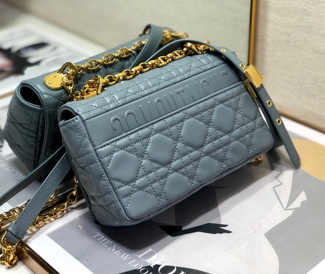 Dior Caro Bag Small High Grade- Stone Blue