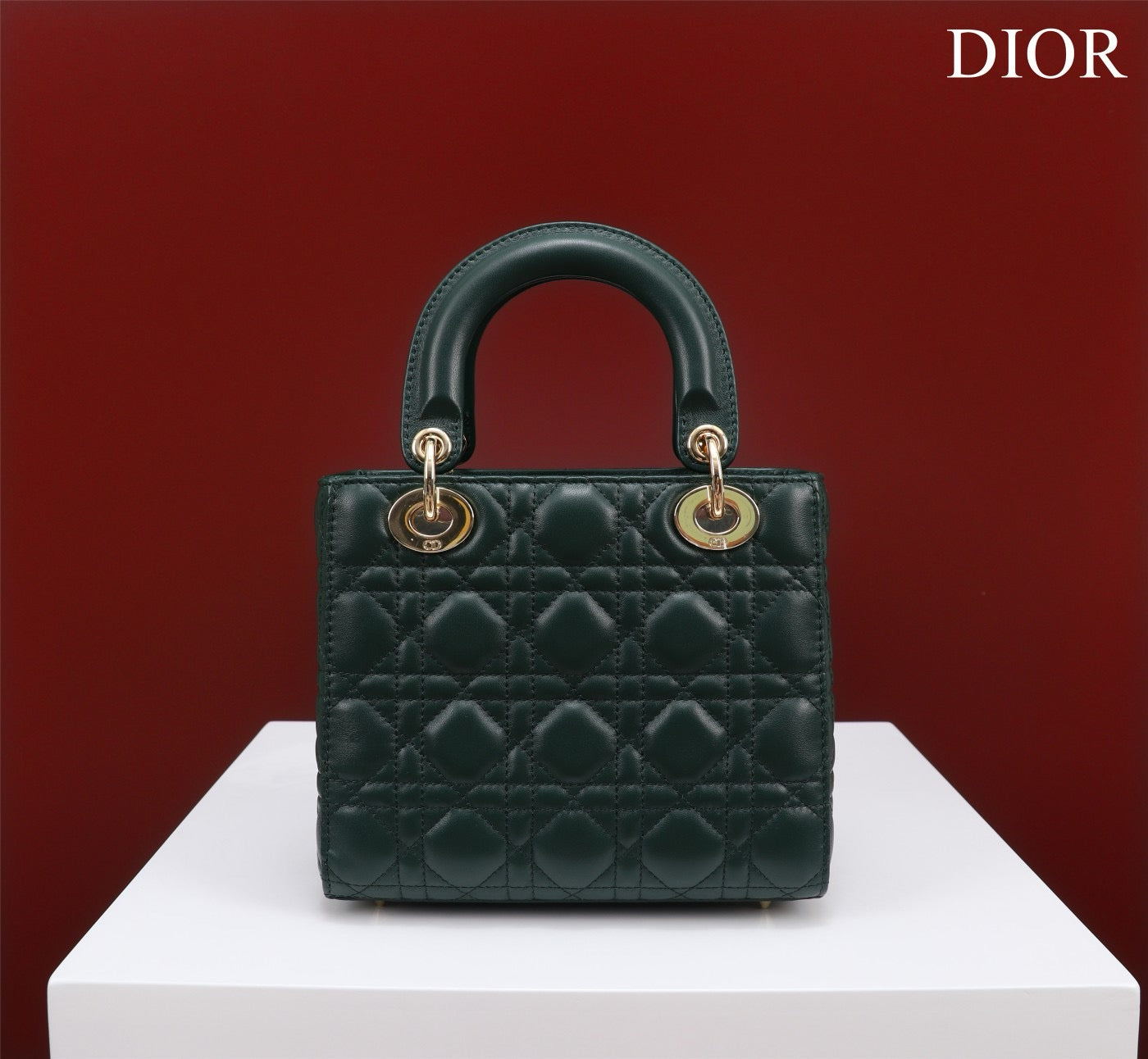 Small Lady Dior My ABCDior Bag Lamb Skin Green - High Grade