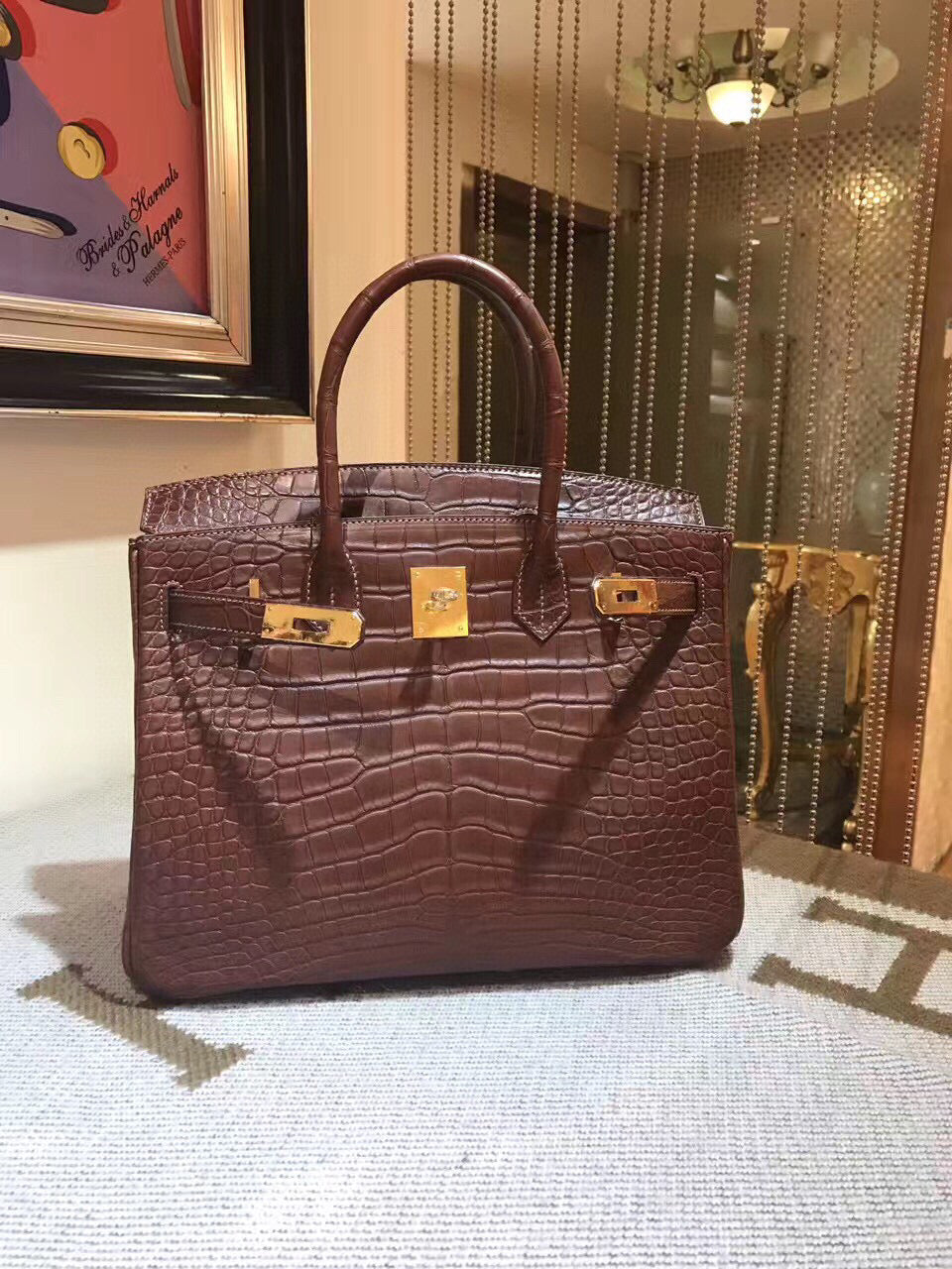 Hermes Birkin Crocodile Leather Brown