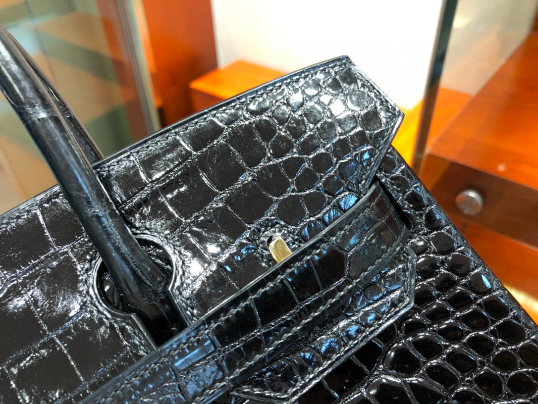 Hermes Birkin Crocodile Leather Black