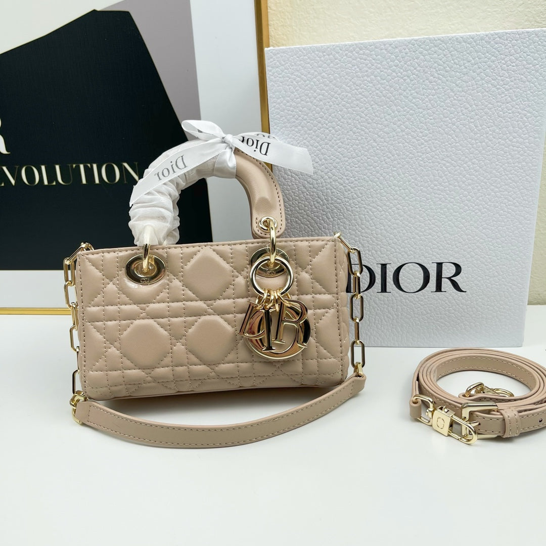 Dior LADY D-JOY MICRO BAG Lamb Skin Nude Mid Grade