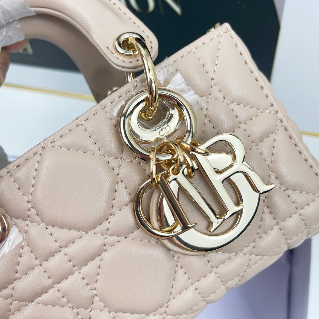 Dior LADY D-JOY MICRO BAG Lamb Skin Nude Mid Grade