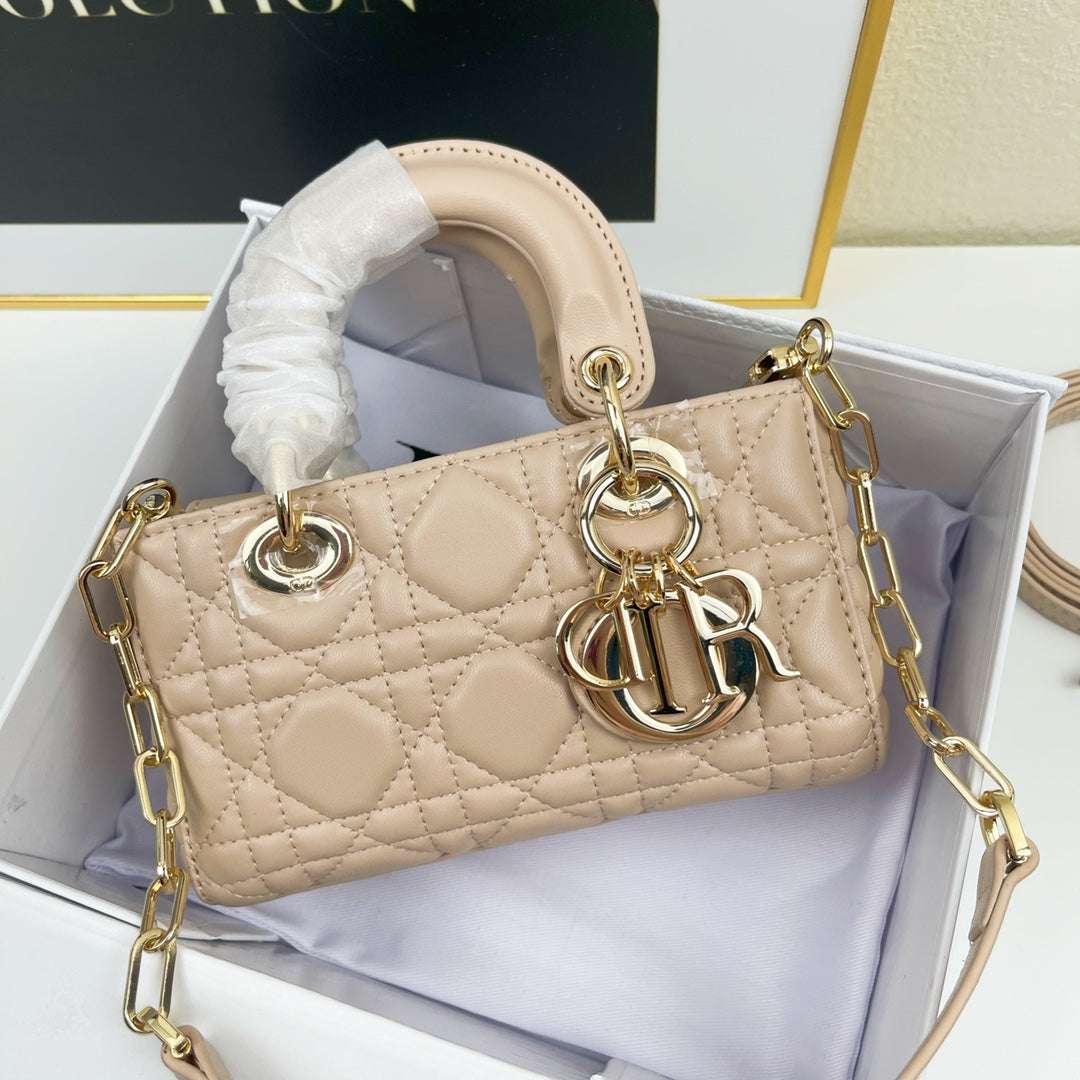 Dior LADY D-JOY MICRO BAG Lamb Skin Nude Mid Grade