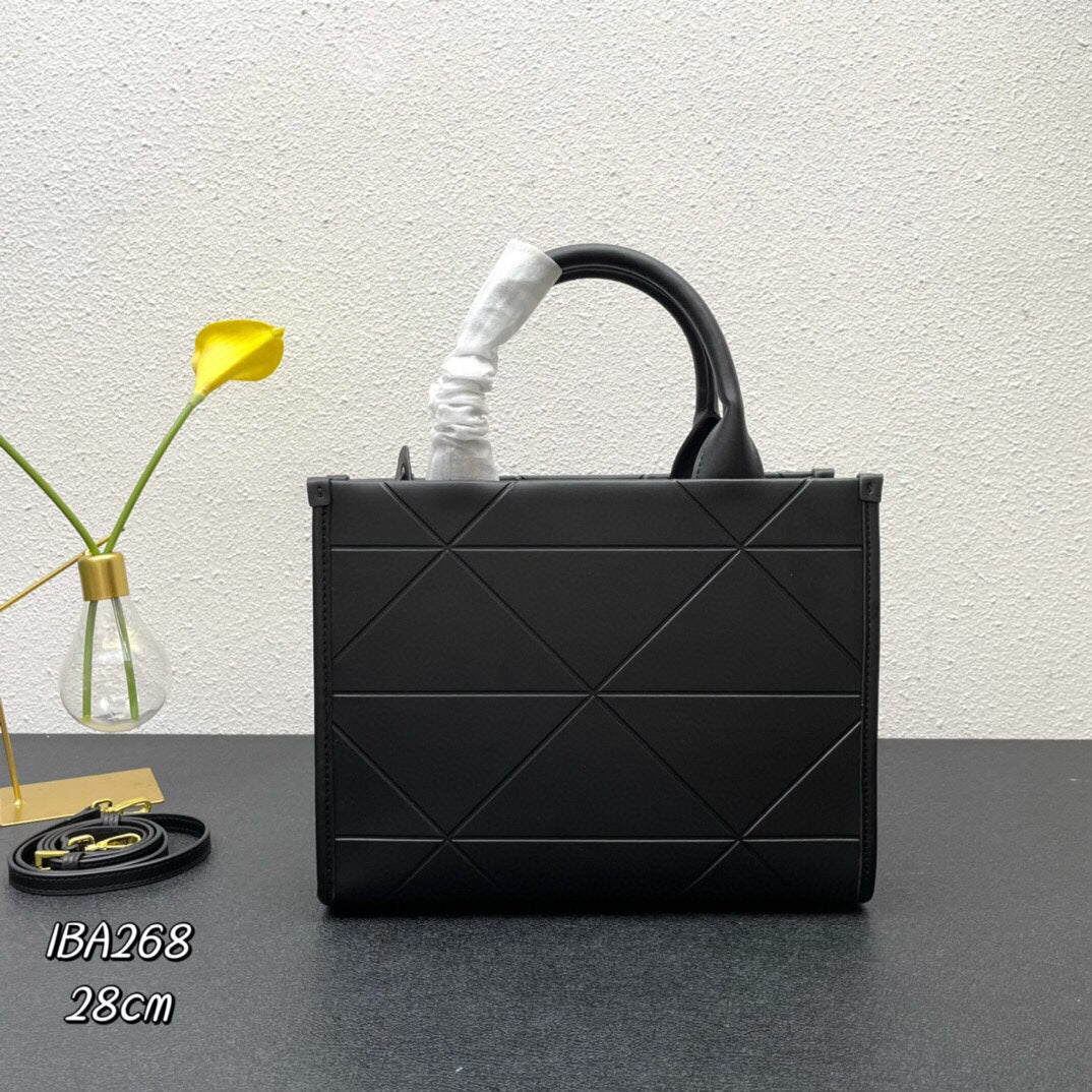 Leather Prada Symbole bag with topstitching - Grade 1