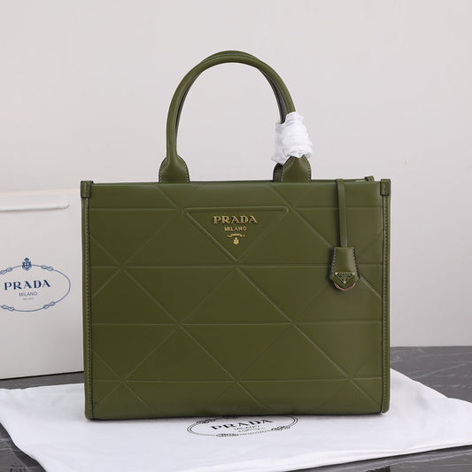 Leather Prada Symbole bag with topstitching - Grade 1