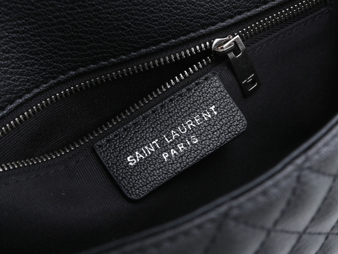 YSL ENVELOPE MEDIUM IN QUILTED GRAIN DE POUDRE EMBOSSED LEATHER Grade 1