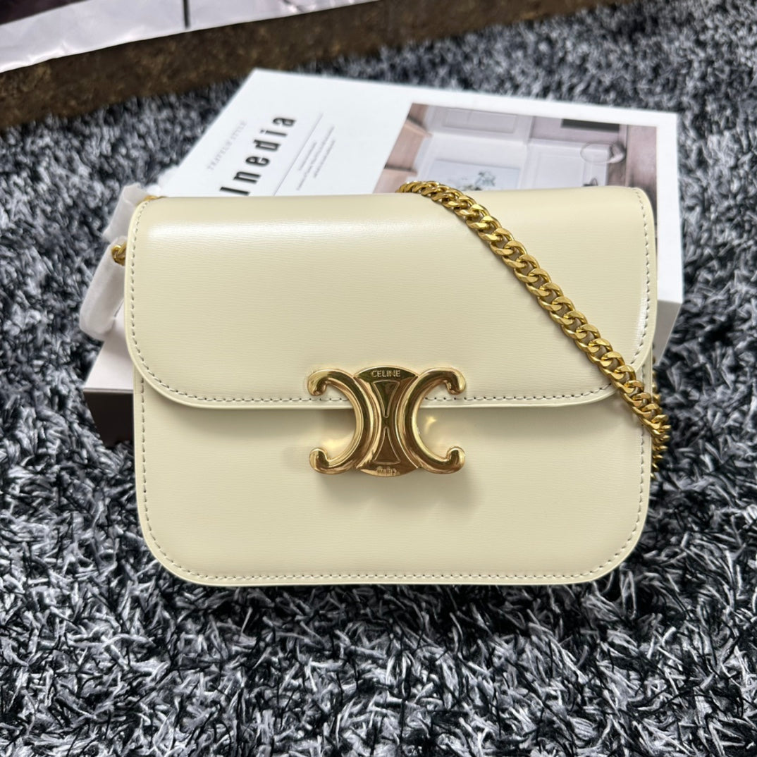 Celine COLLEGE BAG IN SHINY CALFSKIN White - Lower Grade