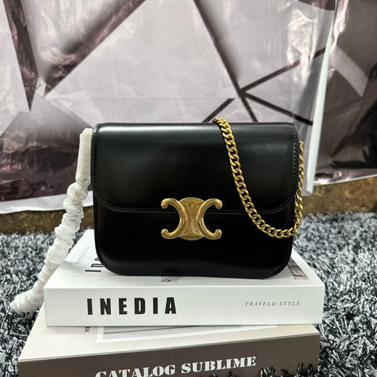 Celine COLLEGE BAG IN SHINY CALFSKIN Black - Lower Grade