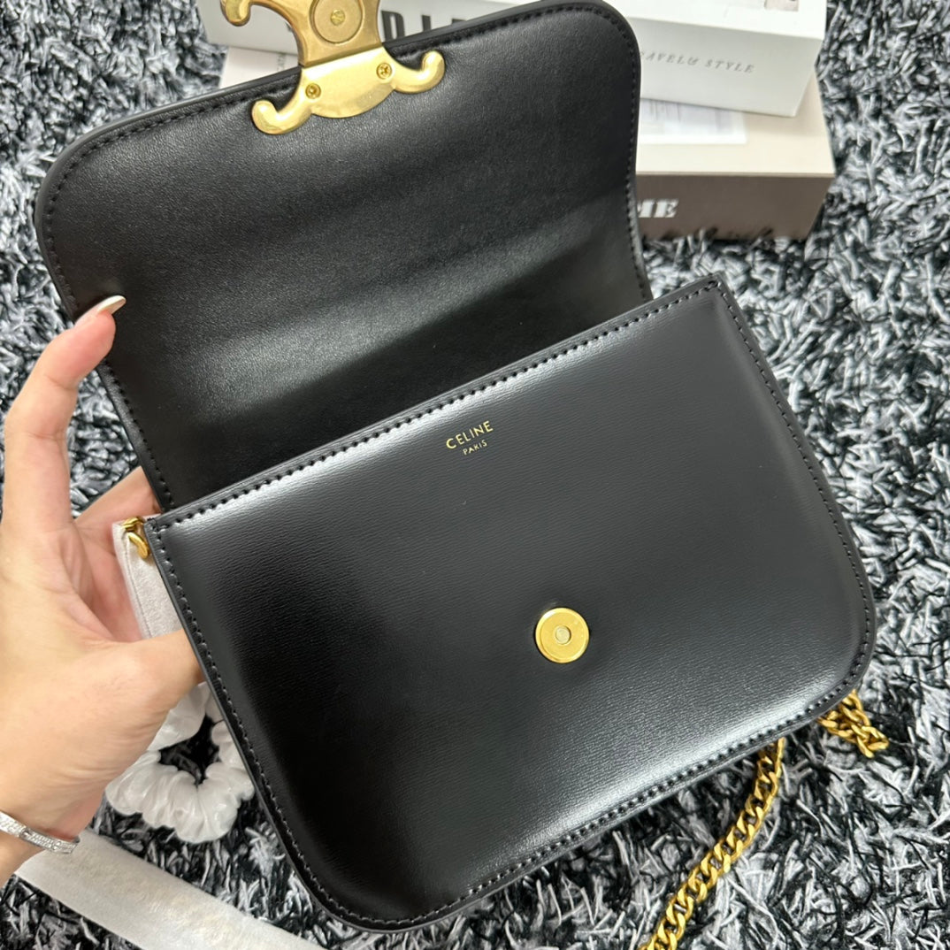 Celine COLLEGE BAG IN SHINY CALFSKIN Black - Lower Grade