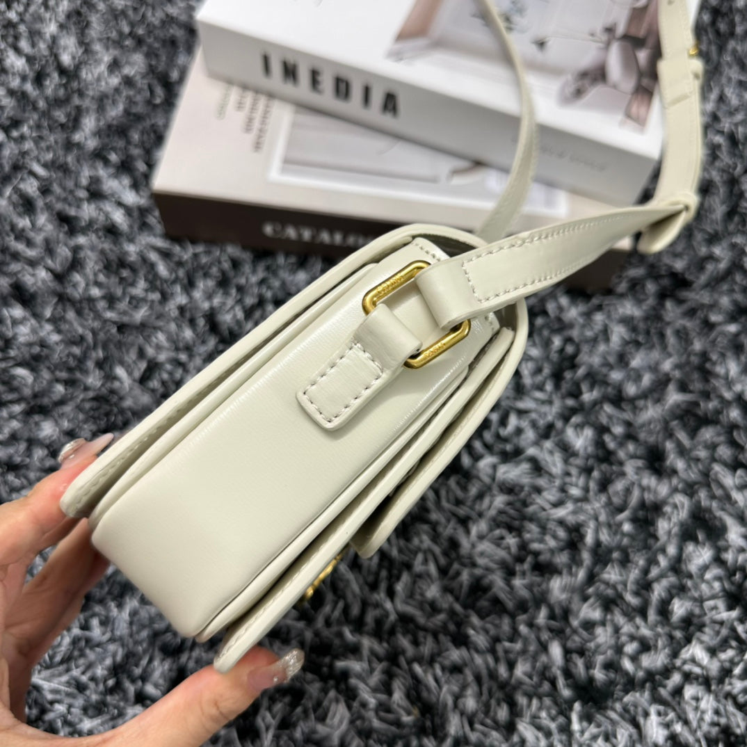 Celine Triomphe CLASSIQUE TRIOMPHE BAG Calf Skin Crossbody - white Mid Grade