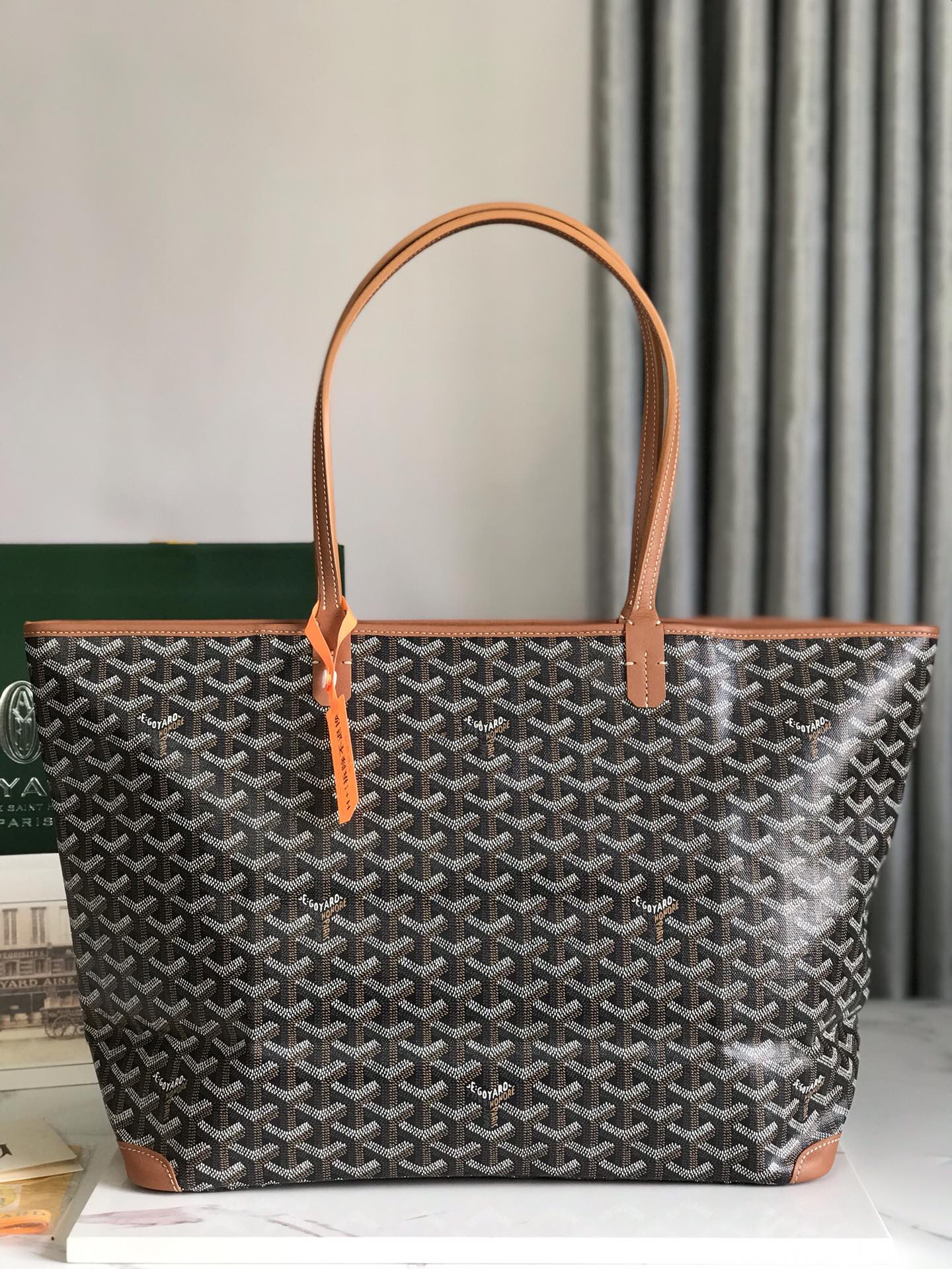 Goyard Artois MM Bag Canvas Grade 3 - Black & Tan