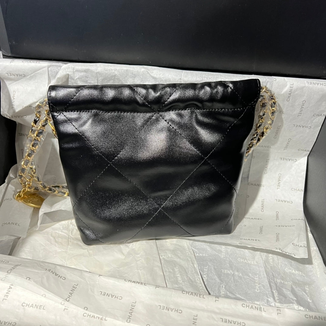 Chanel 22 Mini Bag Cow Skin Black Grade 1