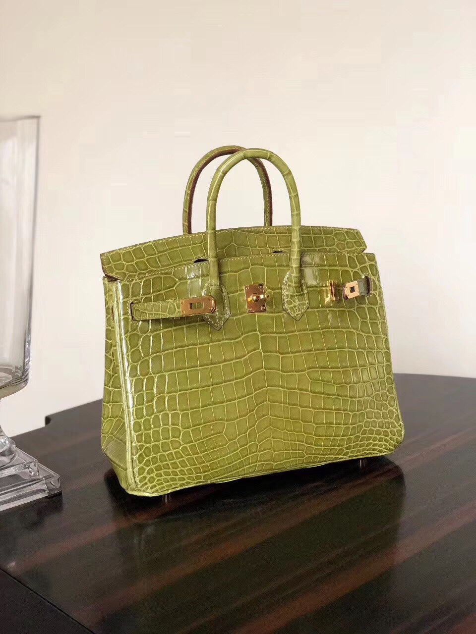 Hermes Birkin Crocodile Leather Olive Green