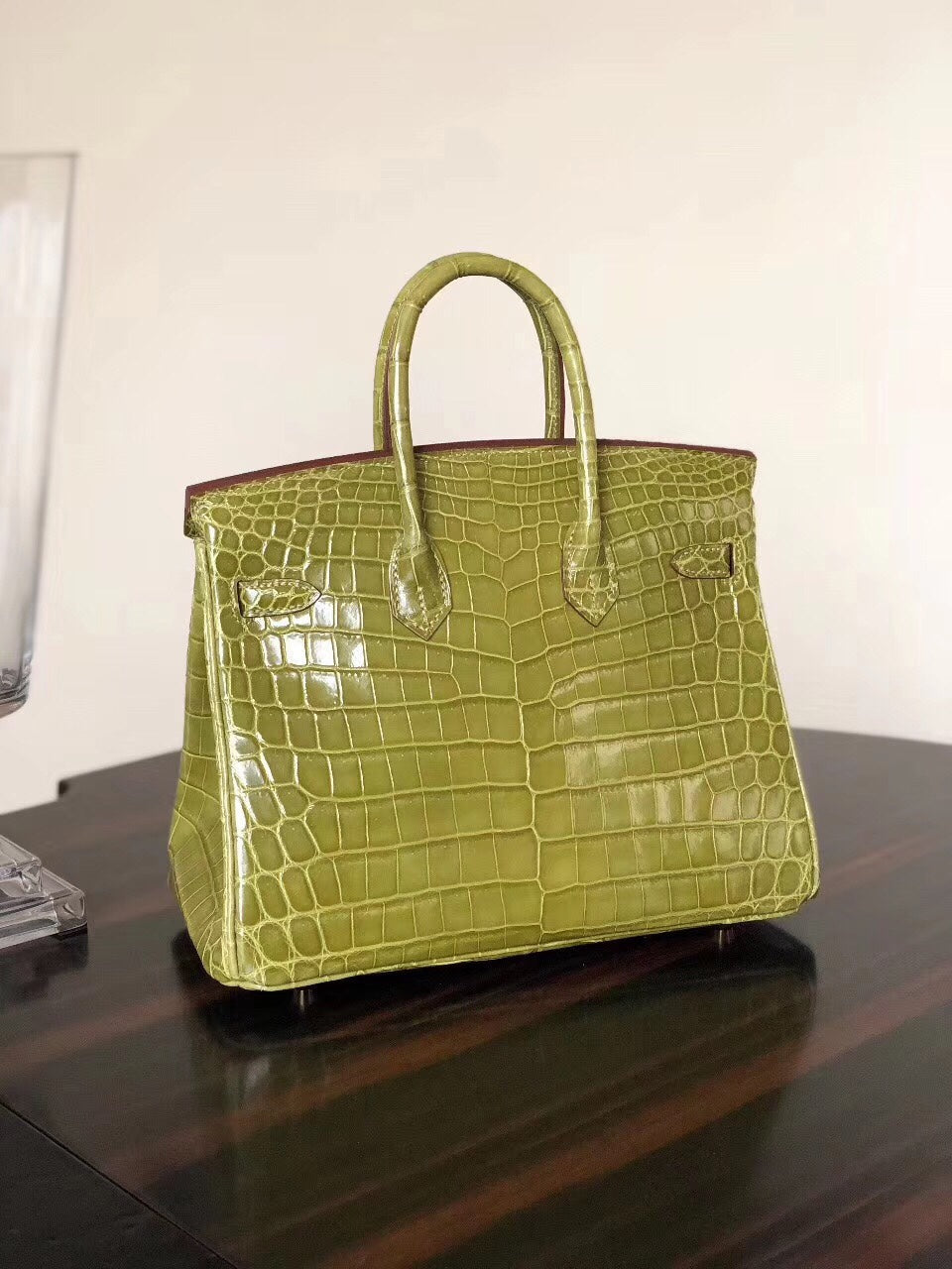 Hermes Birkin Crocodile Leather Olive Green