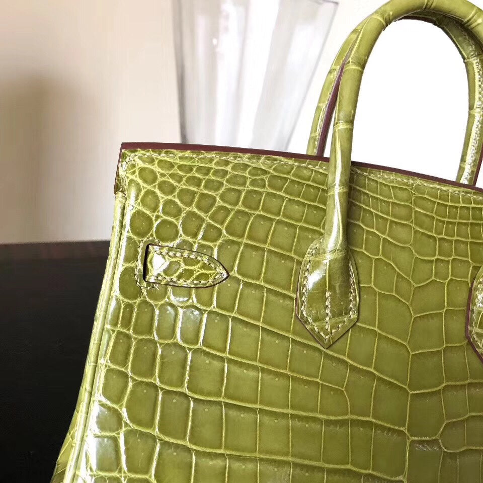 Hermes Birkin Crocodile Leather Olive Green