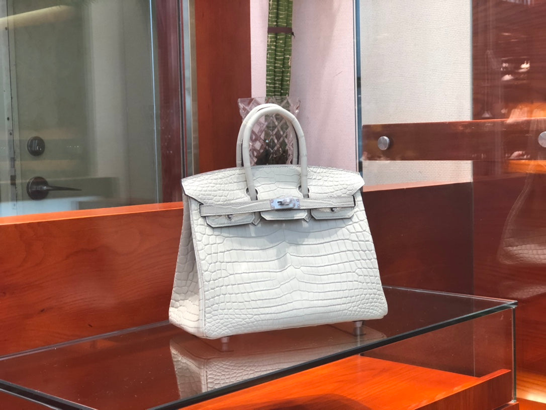 Hermes Birkin Bag Crocodile Leather White