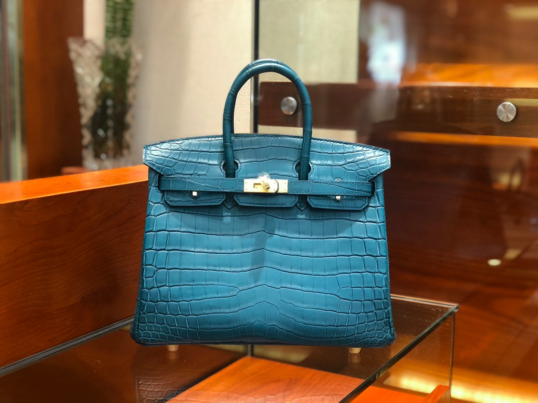 Hermes Birkin Bag Crocodile Leather Teal