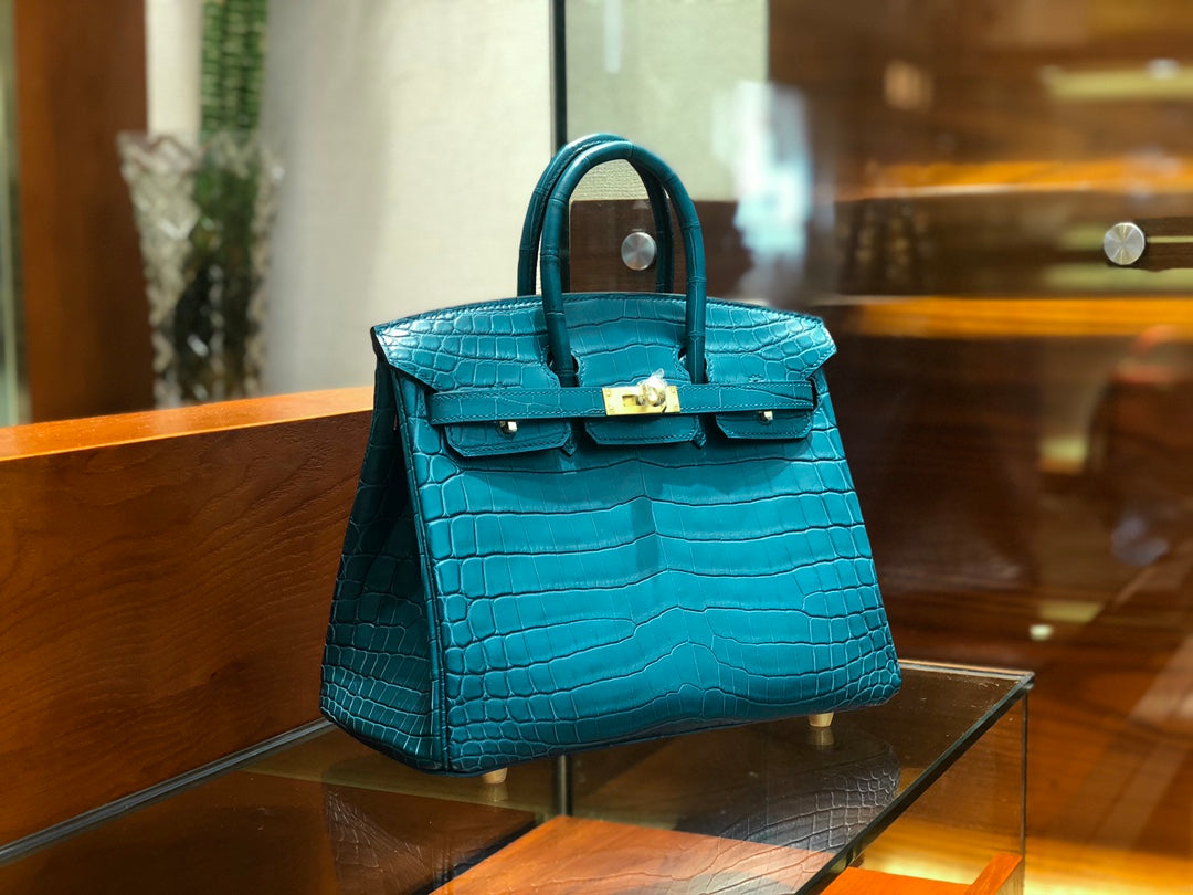 Hermes Birkin Bag Crocodile Leather Teal