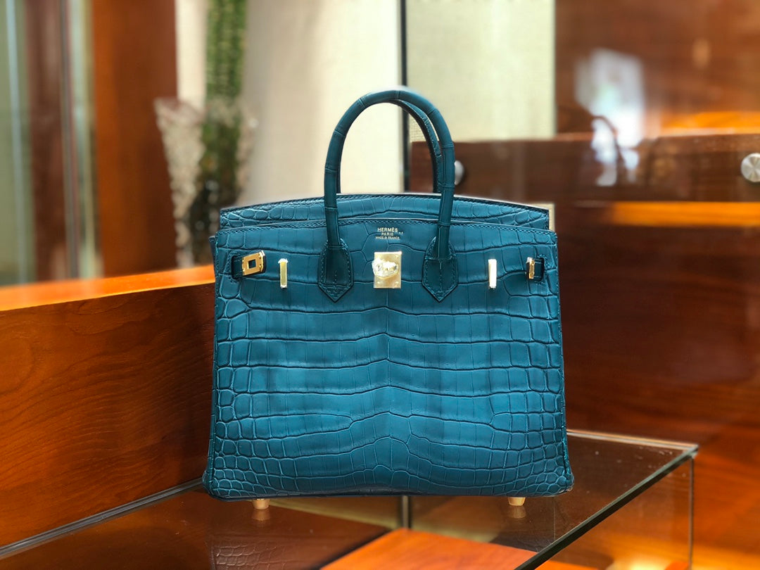 Hermes Birkin Bag Crocodile Leather Teal