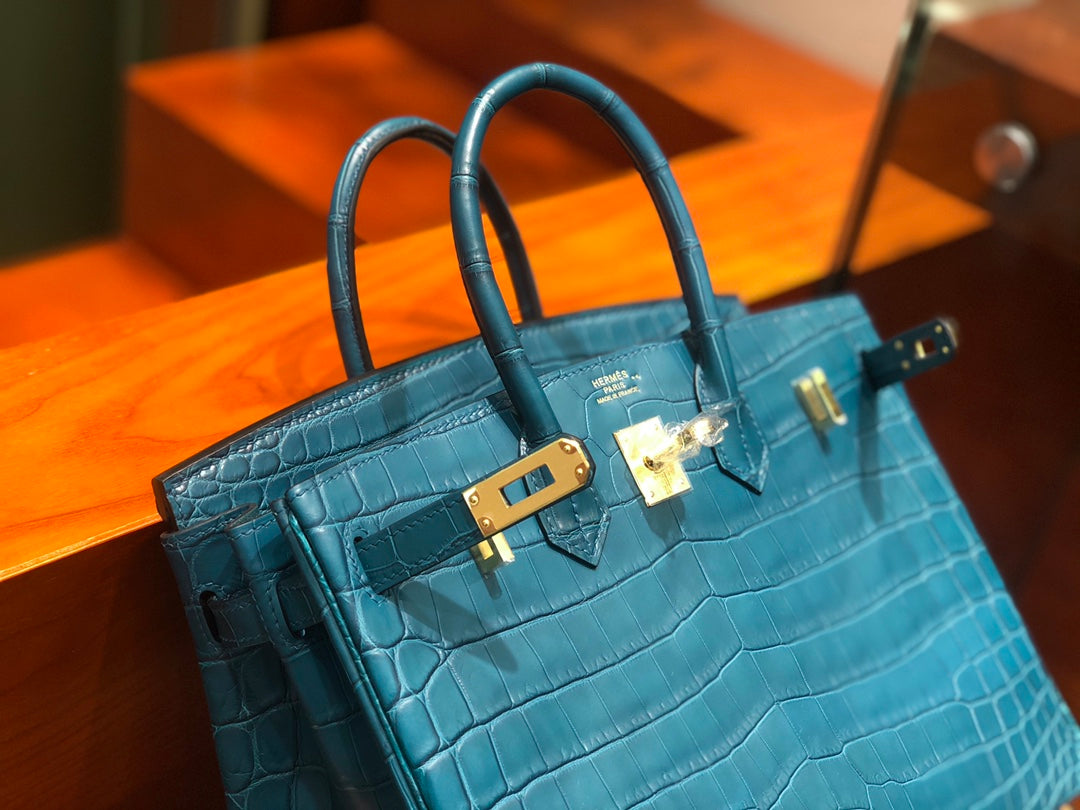 Hermes Birkin Bag Crocodile Leather Teal