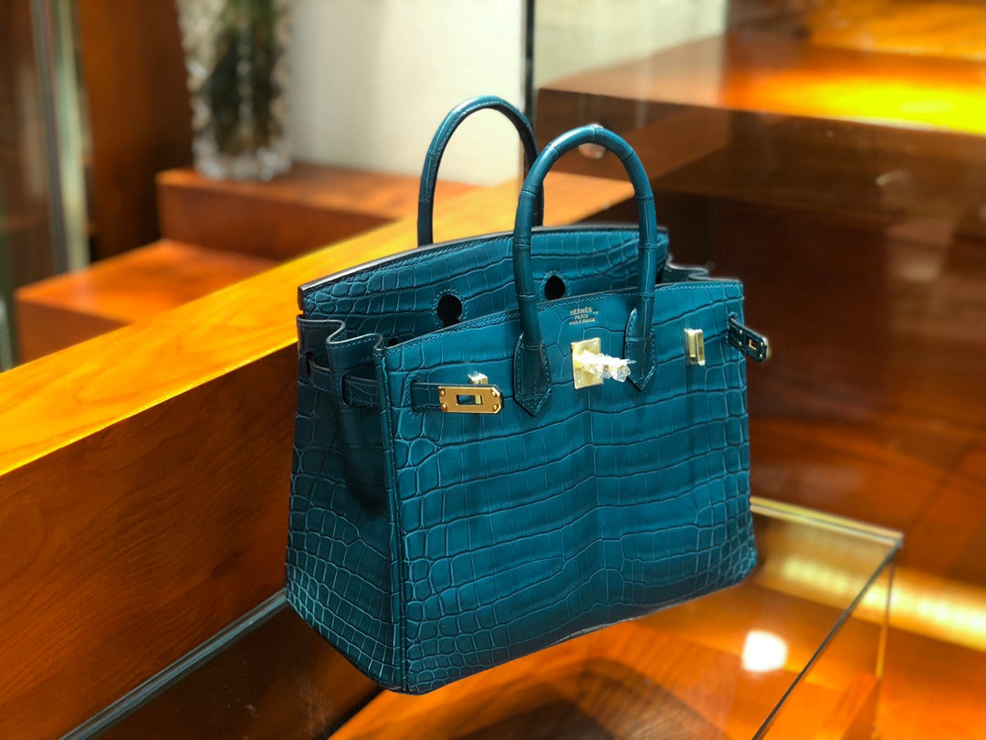 Hermes Birkin Bag Crocodile Leather Teal