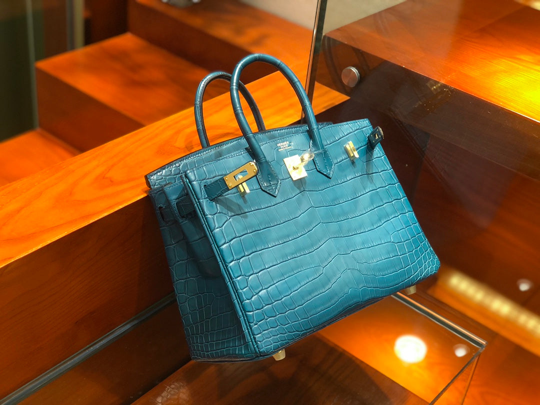 Hermes Birkin Bag Crocodile Leather Teal