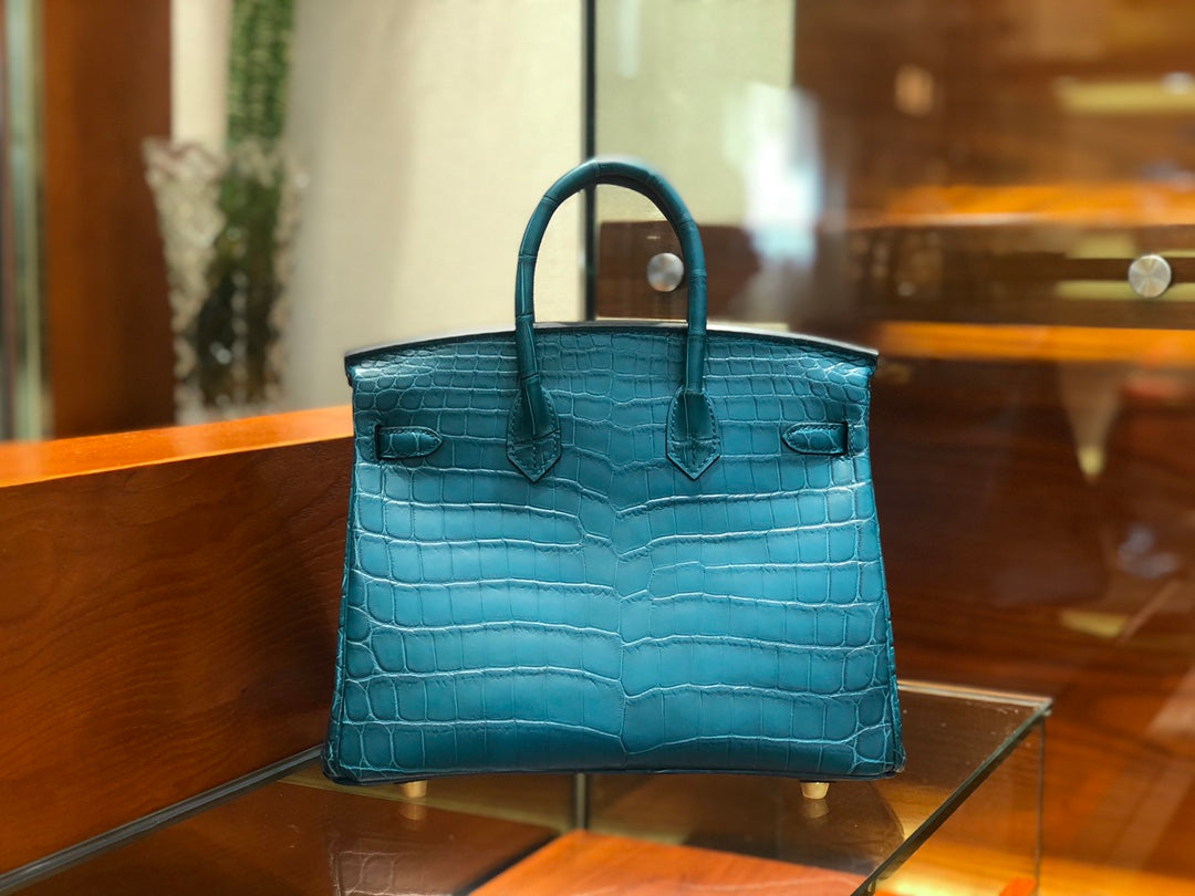 Hermes Birkin Bag Crocodile Leather Teal