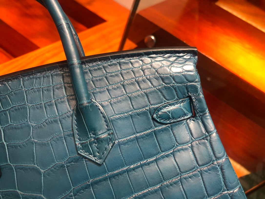 Hermes Birkin Bag Crocodile Leather Teal