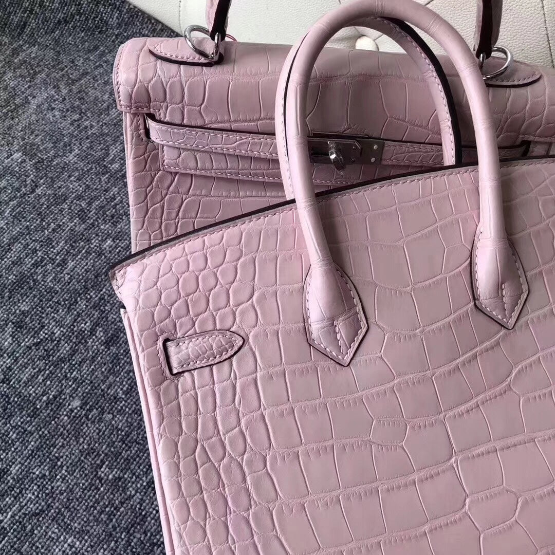 Hermes Birkin Bag Crocodile Leather Pink Matte