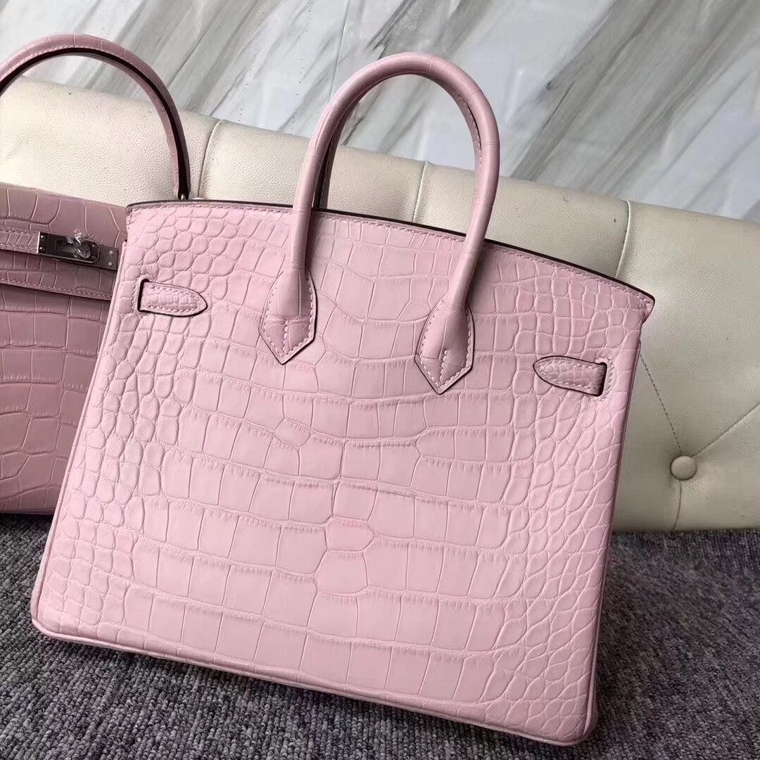 Hermes Birkin Bag Crocodile Leather Pink Matte