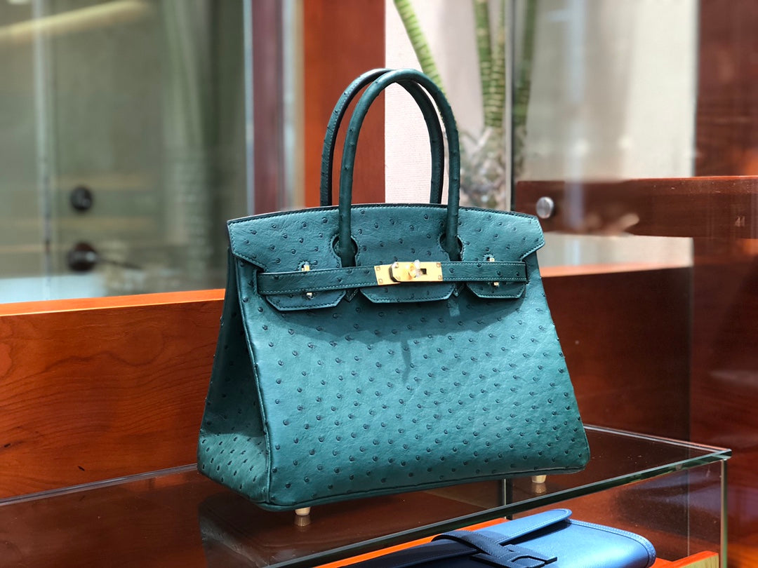 Hermes Birkin Ostrich Leather Teal