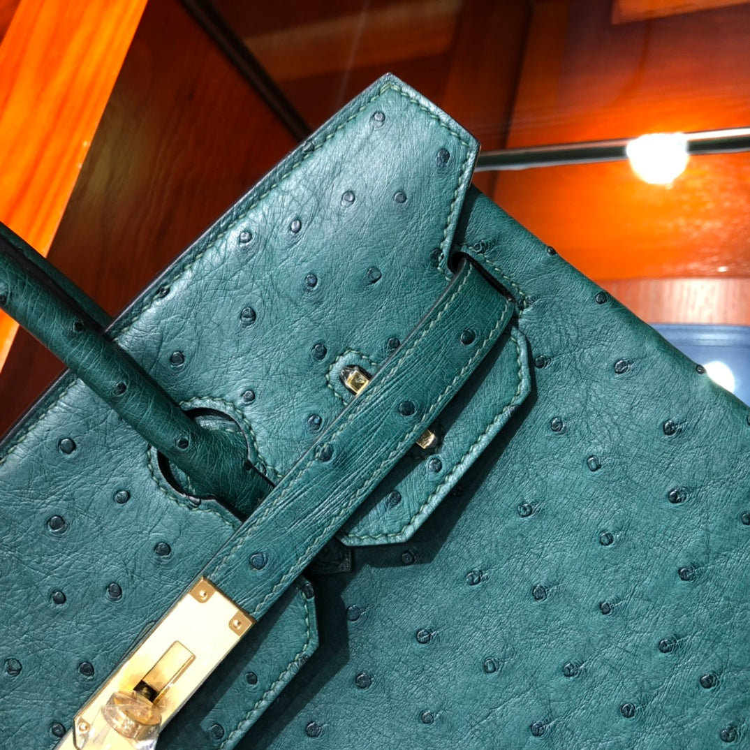 Hermes Birkin Ostrich Leather Teal