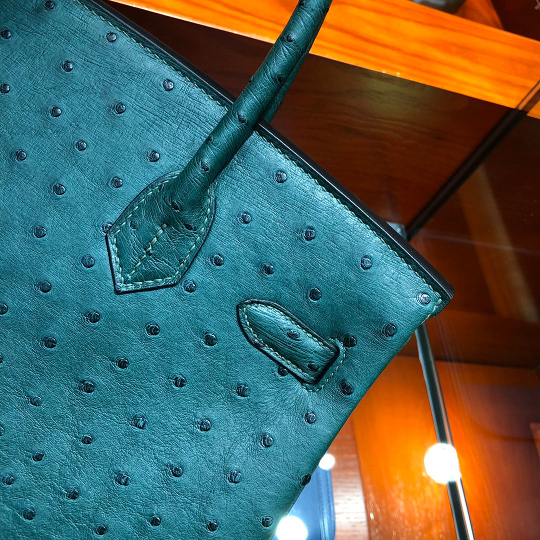 Hermes Birkin Ostrich Leather Teal