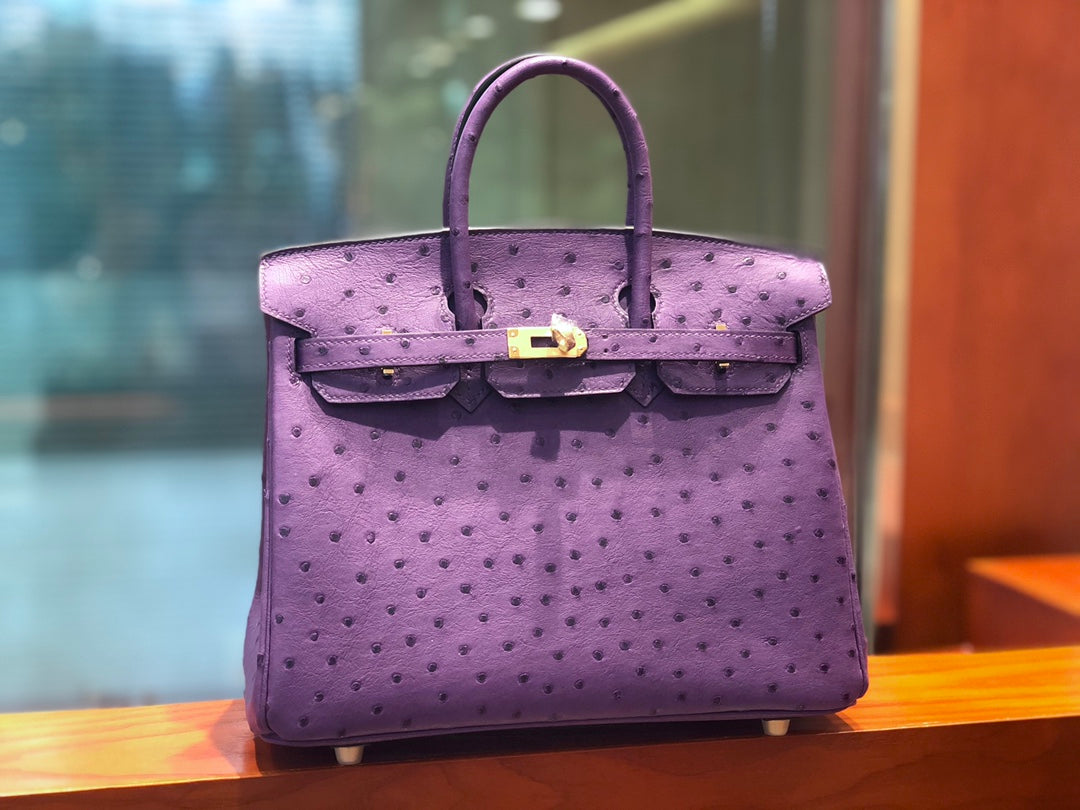 Hermes Birkin Ostrich Leather Purple