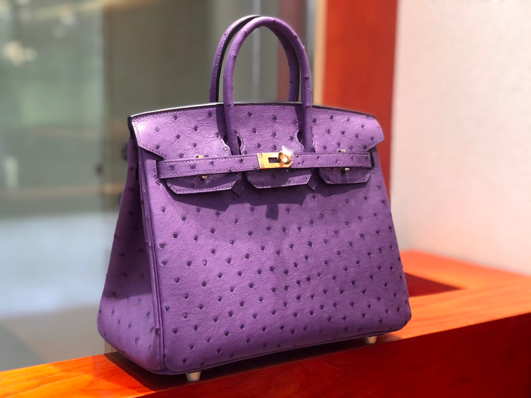 Hermes Birkin Ostrich Leather Purple