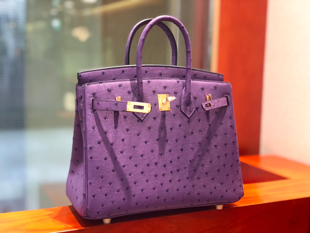 Hermes Birkin Ostrich Leather Purple