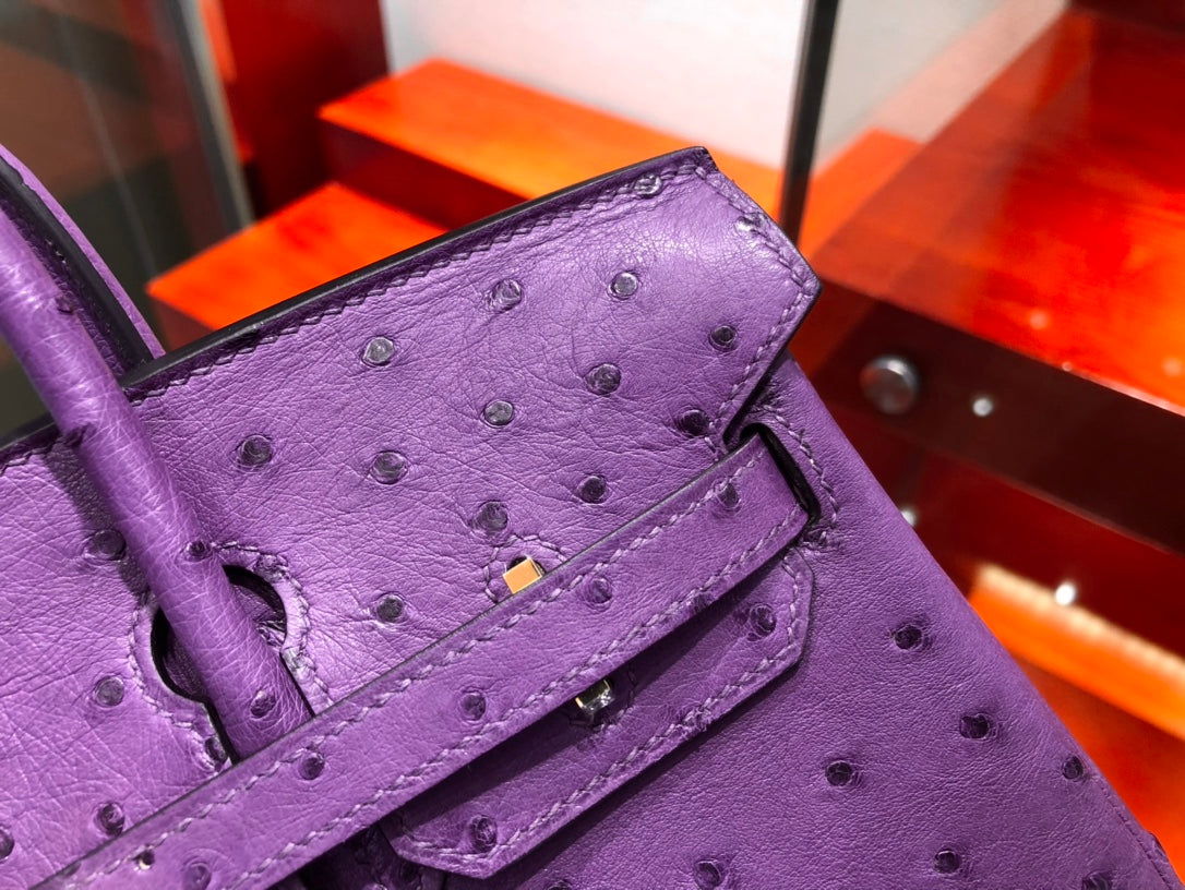 Hermes Birkin Ostrich Leather Purple