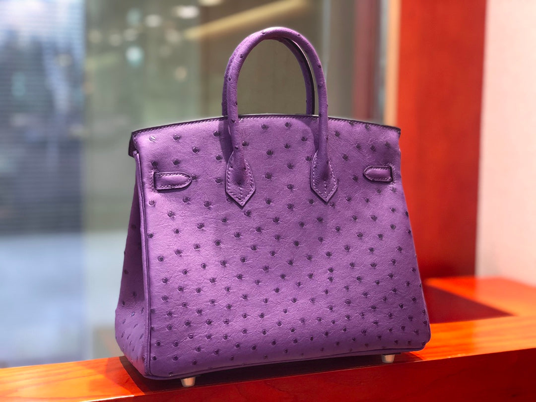 Hermes Birkin Ostrich Leather Purple