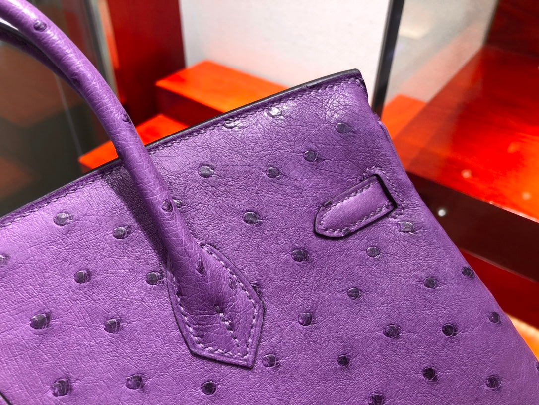 Hermes Birkin Ostrich Leather Purple