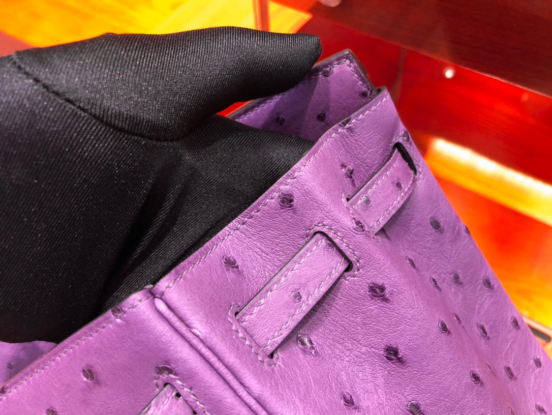 Hermes Birkin Ostrich Leather Purple