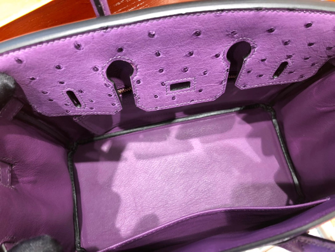 Hermes Birkin Ostrich Leather Purple