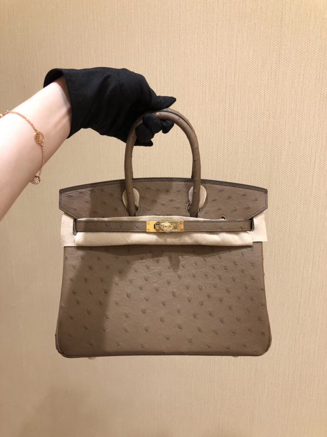 Hermes Birkin Bag Ostrich Leather Brown