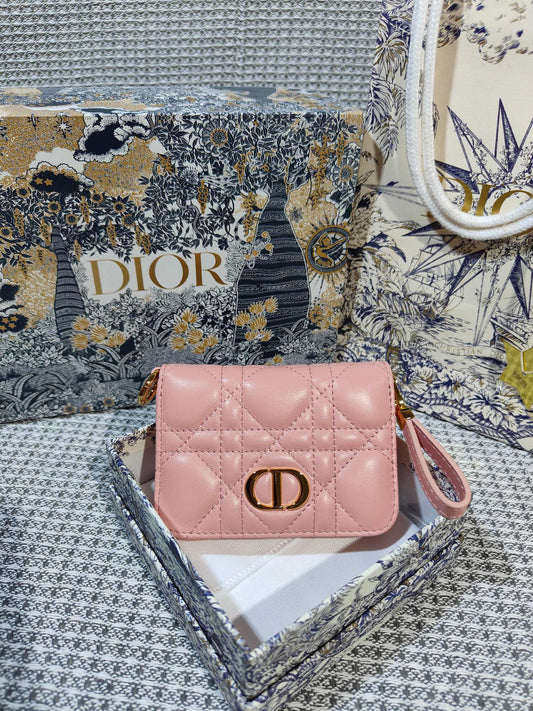 Dior Caro Scarlet Wallet Pink High Grade