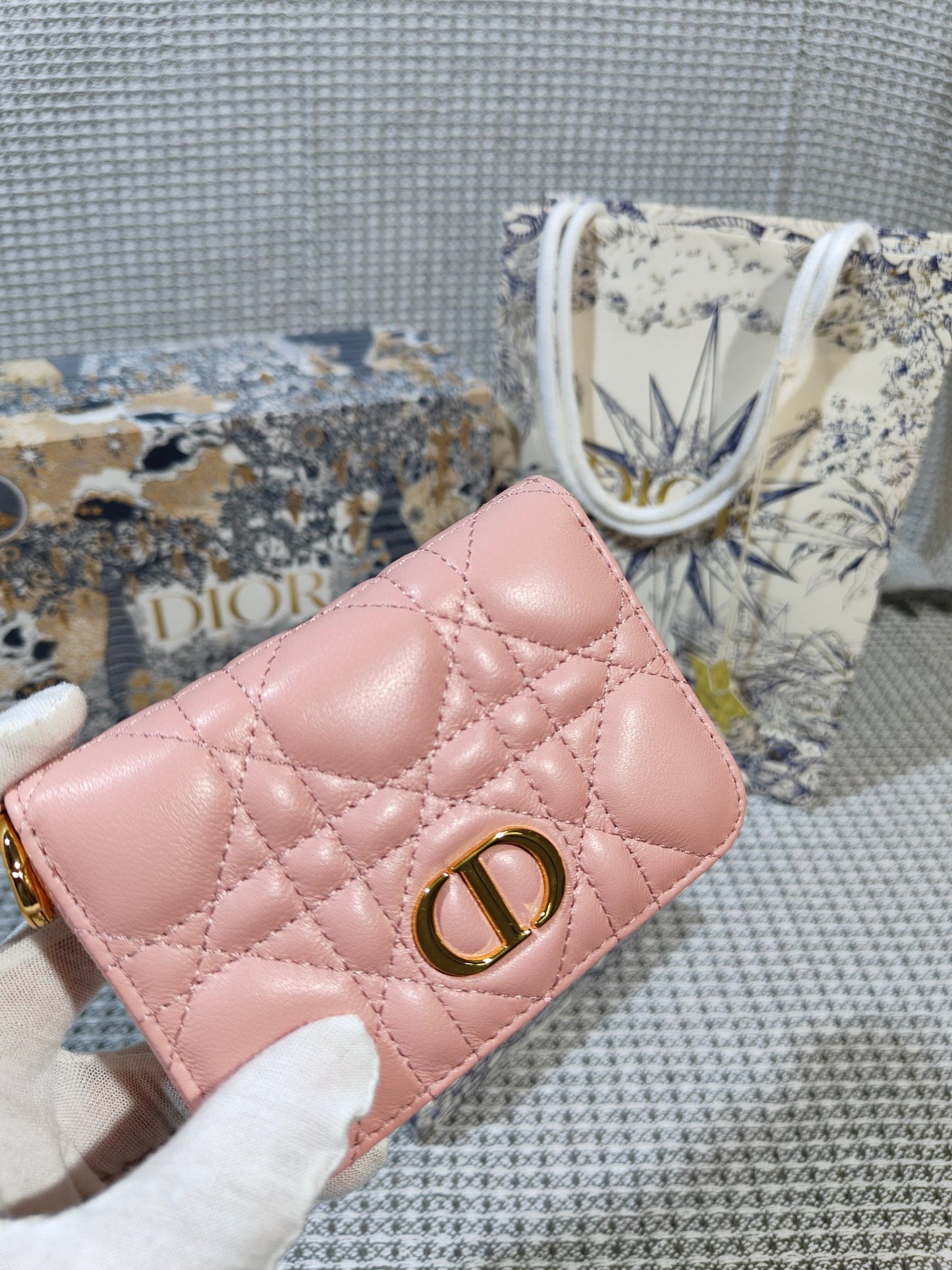 Dior Caro Scarlet Wallet Pink High Grade