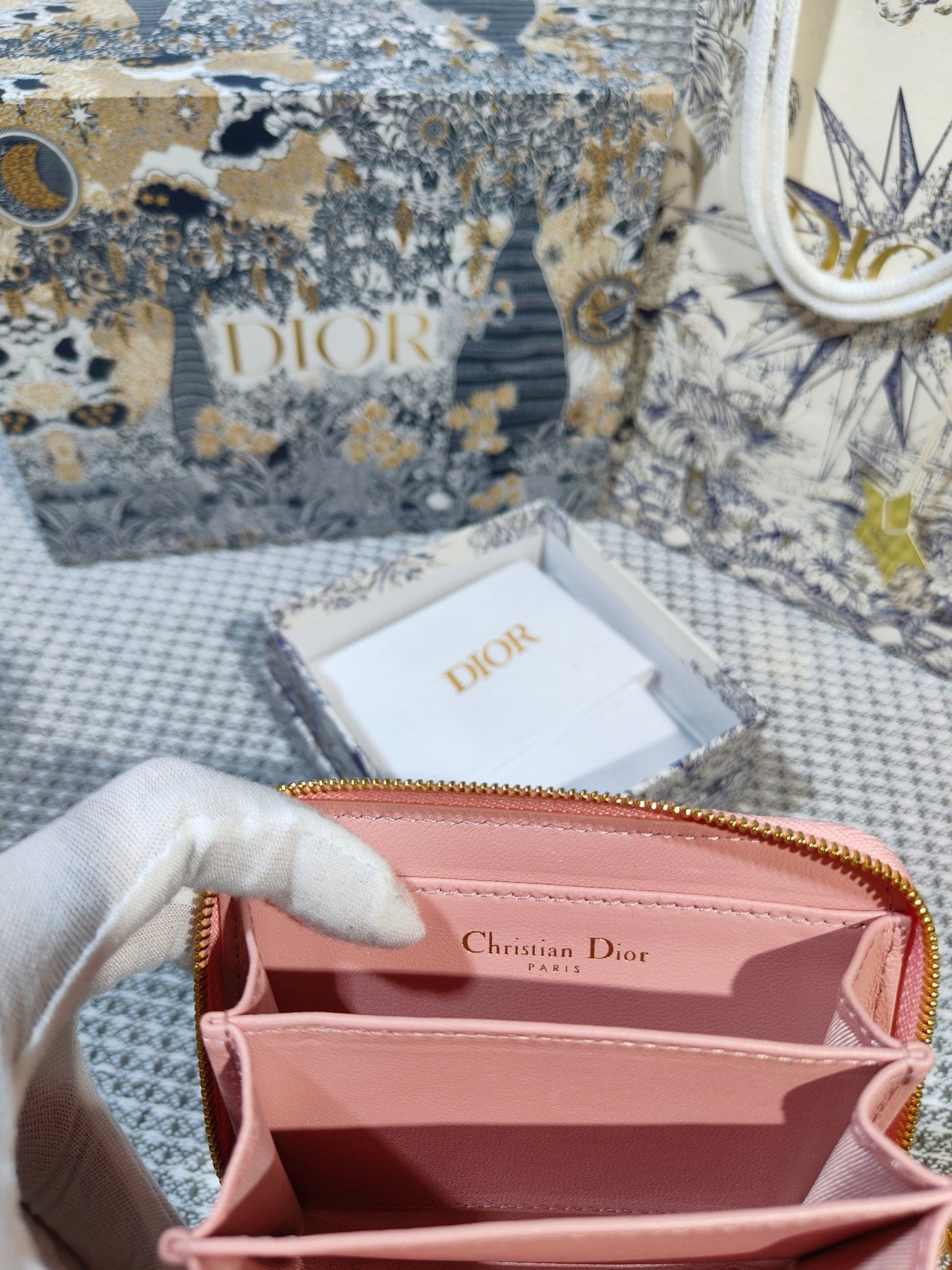 Dior Caro Scarlet Wallet Pink High Grade